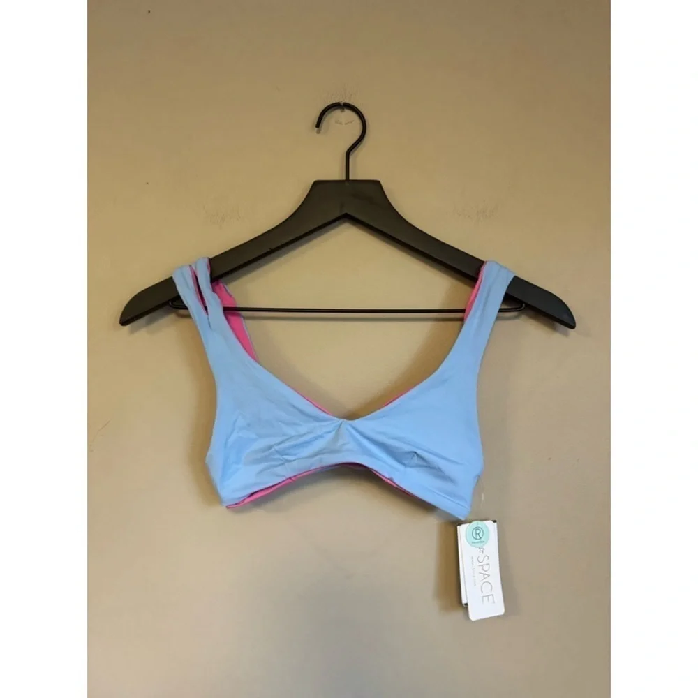 NEW L*SPACE One Wave Reversible Bikini Top in Aura + Bubblegum Pink